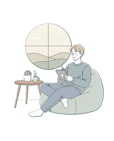 Person relaxing and writing